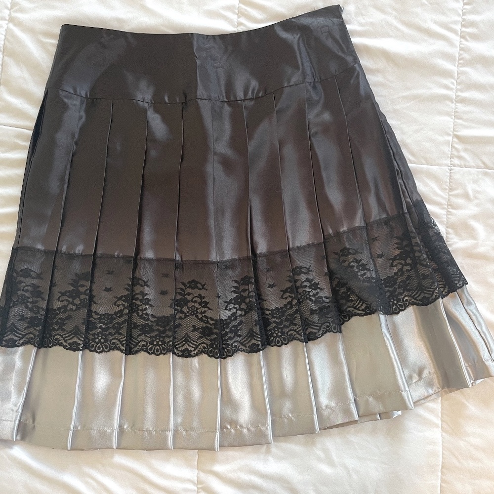 Worthington,  Black, Tiered, Ombre, Lace, Sateene Skirt, Womens, A Line